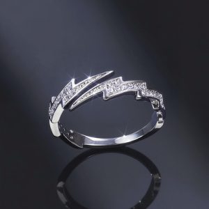 Moissanite Lightning Open Ring