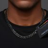 10mm 925S & VVS Moissanite Black Prong Cuban Link Chain in Black Gold