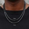 925S & VVS Black 4mm/5mm Moissanite Tennis Chain in Black Gold