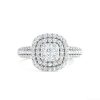 Cushion Shape Round Cut VVS Moissanite Halo Engagement Ring