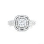 Cushion Shape Round Cut VVS Moissanite Halo Engagement Ring