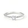 Round Cut VVS Moissanite Solitaire Twisted Engagement Ring