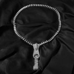 7mm Ice Out Hop Hip Bling Collar Zipper Chain Necklace