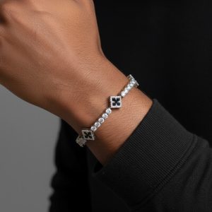 Iced Out Four Leaf Clover Tennis Bracelet