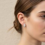 S925 Silver Heart Diamond Drop Earrings