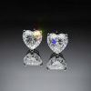 925S & VVS Moissanite 0.3Ct/0.5Ct/0.8Ct/1Ct Heart Cut Stud Earrings