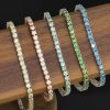 3mm 925S & VVS Moissanite Tennis Bracelet - Champagne/Sapphire/Blue-Green/Emerald/White