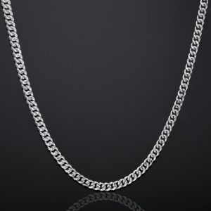 6mm Diamond-Cut Stainless Steel Cuban Chain