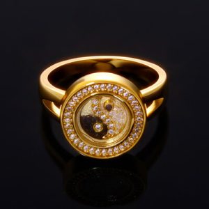 Yinyang Floating Diamonds Ring