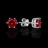 0.5Ct/1Ct Moissanite Ruby Brilliant Round Cut Stud Earrings in S925 Silver
