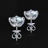 0.5Ct/1Ct S925 & Moissanite Round Cut Stud Earrings With Pave Diamond Basket