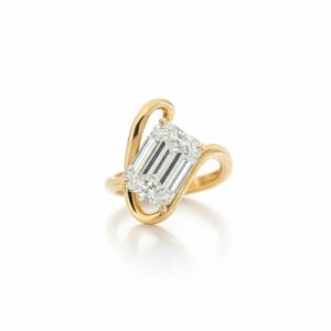 Emerald Cut VVS Moissanite Solitaire Engagement Ring