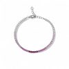 3mm S925 Silver Pink Diamond Tennis Bracelet