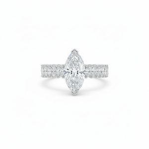 6.18CT Marquise Cut VVS Moissanite Pave Engagement Ring