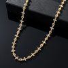 Micro Pave Cross Link Chain in Gold