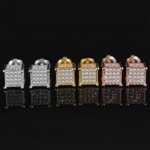 925S & VVS Moissanite Square Cube Stud Earrings