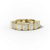 Bezel Set Radiant Cut VVS Moissanite Wedding Band