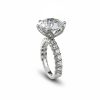 Round Cut VVS Moissanite Pave Engagement Ring