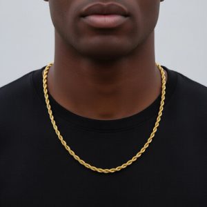 5mm 18K Gold Finish Rope Chain