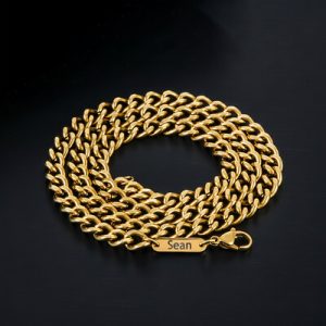 6mm Custom Name Cuban Necklace in Gold