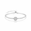 0.5CT Round Cut VVS Moissanite S925 Silver Trendy Bracelet