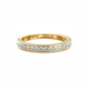 2.02 ct Princess & Round Cut VVS Moissanite Pave Wedding Band