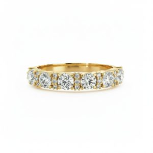 2.46CT Round Cut VVS Moissanite Halo Wedding Band