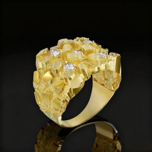 925S & VVS Moissanite Nugget Ring