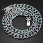 Iced 10mm Teardrop Blue & White Miami Cuban Chain