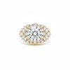 5.98CT Round Cut VVS Moissanite Cluster Engagement Ring
