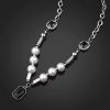 Black Sapphire Pearl Stainless Steel Chain