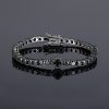 Iced Out Black Four Leaf Clover Tennis Bracelet