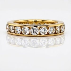 Paved Round Cut VVS Moissanite Wedding Band