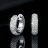 925S & VVS Moissanite Micro Paved Hoop Earrings