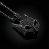 Paved Black Bat Mask Pendant