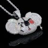 Iced 3D Koala Head Bad Boy Pendant in White Gold