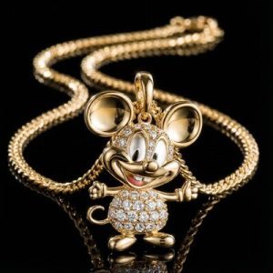 Iced Cartoon Little Mouse Pendant