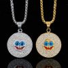 Micro Pave Round Cartoon Figure Pendant