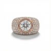 Round Cut VVS Moissanite Pave Engagement Ring