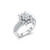 Round Cut VVS Moissanite Cluster Engagement Ring
