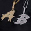 S925 Sterling Silver Moissanite Iced Out Letter Pendant