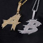 S925 Sterling Silver Moissanite Iced Out Letter Pendant