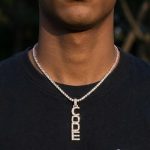 Iced Custom Vertical Letter Pendant