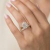 Emerald Cut VVS Moissanite Clustered Engagement Ring Set