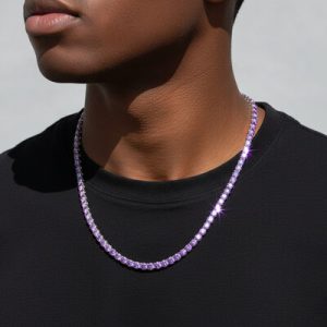 4mm Purple Iced Tennis Chain