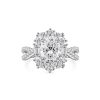 Oval Cut VVS Moissanite S925 Silver Cluster Engagement Ring