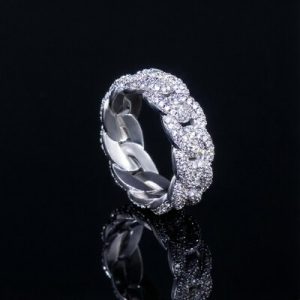 8mm 925S & VVS Moissanite Fully Paved Cuban Ring