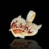 Flaming Angel Devil Heart Pendant