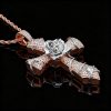 Iced Thorns Rose Cross Pendant