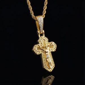 Ice Crucifix Cross Pendant